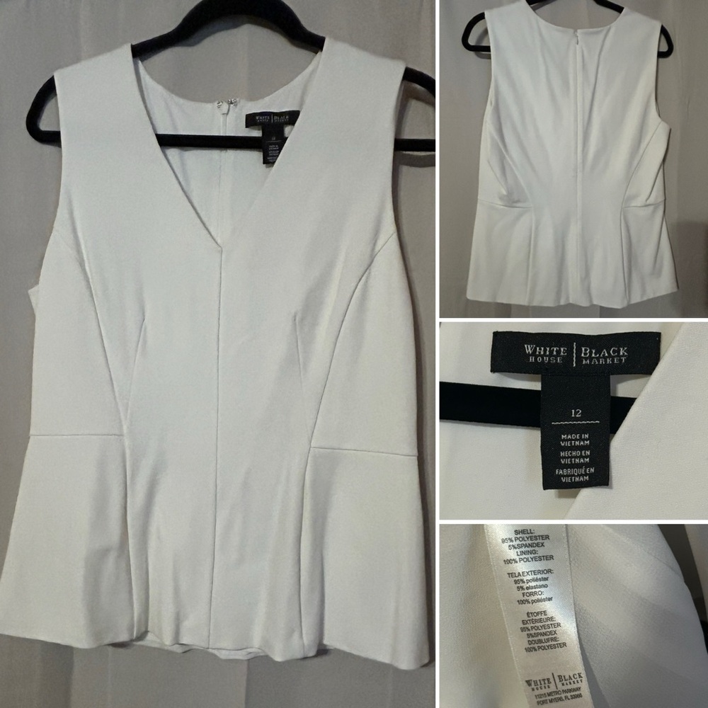 White House Black Market Women's White Top
